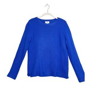 Old Navy Women's Zig Zag Long Sleeve Pullover Sweater in Bluetiful - Sz M